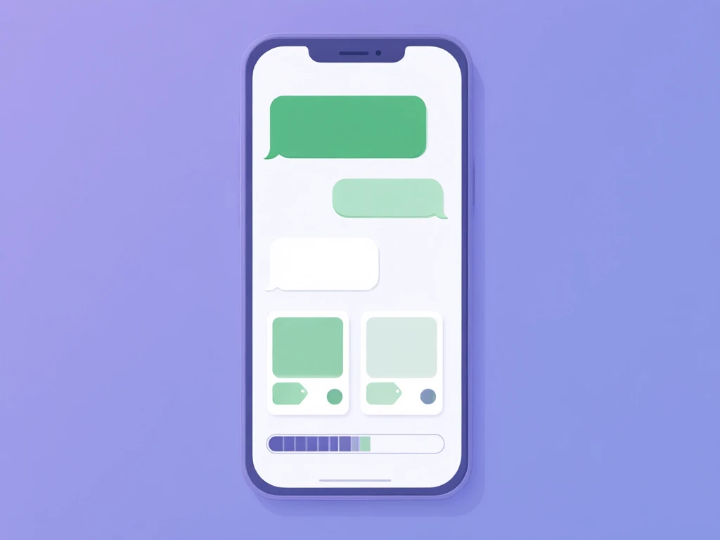 Stylized WhatsApp conversation showing an AI chatbot replying with product cards and an order tracking bar for an online store