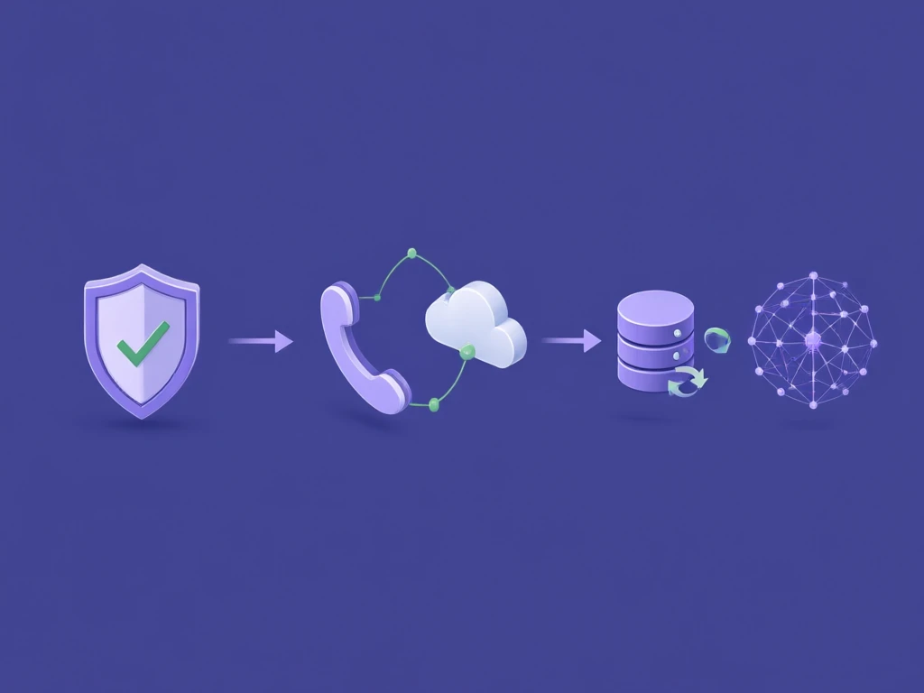 Three step setup flow for a WhatsApp ecommerce chatbot: verify the business, connect the number to the Cloud API, sync the product catalog into the AI